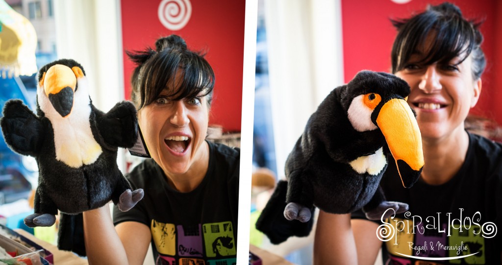 tucano peluche marionetta burattino