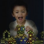 costruzioni blocchi in legno che si illuminano