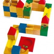 costruzioni in legno pista biglie assemblabile giocattolo